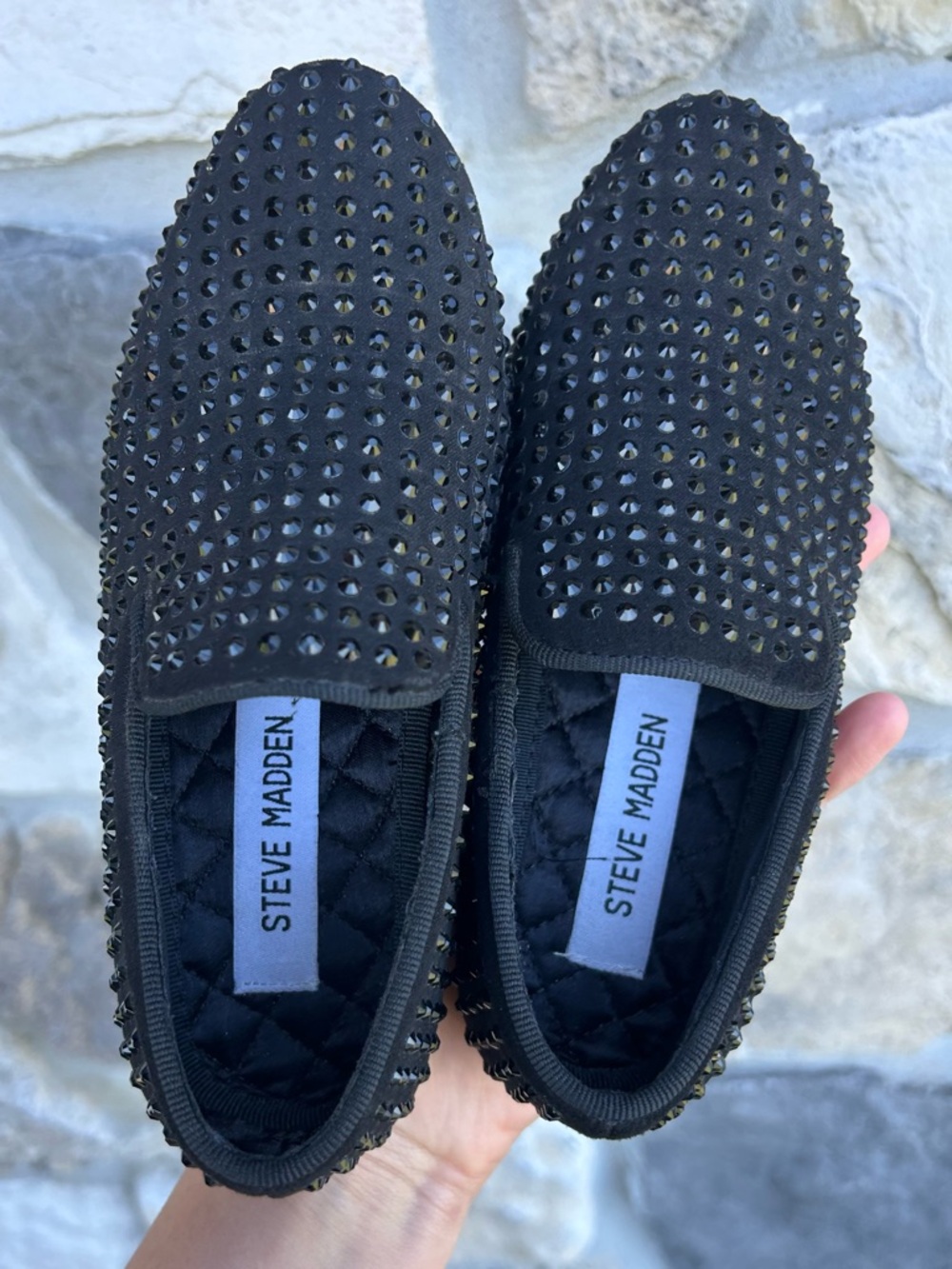 Steve Madden Little Boys Rhinestone Loafers Size 12 Black Dressy Formal Trendy - Picture 5 of 7